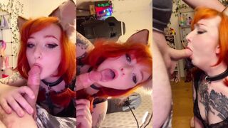 StarryBunny TAtted Whore Blowing Off Hard Dick Fansly Video