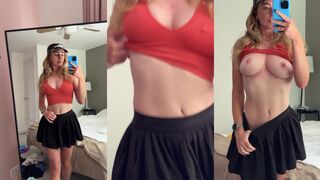 Gracecharisxo Showing Off Nude Tits Mirror Tease Video