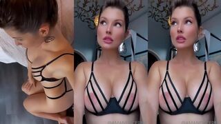 Amanda Cerny Exposed Horny Tits in Lingerie Teasing Video