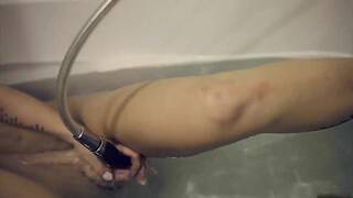 Lucyslounge showerhead pussy spraying shower masturbation bathing in bathtub