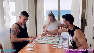 2 Big cocks fucked hard me to pay my debts in Monopoly