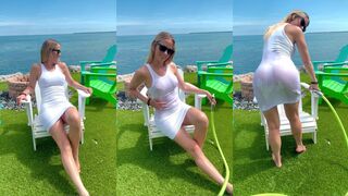 Vicky Stark Nude Tease in Wet White Dress Leak Video