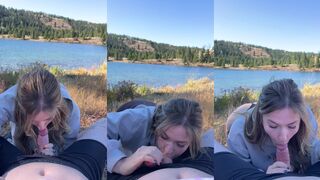 Jessnjamez Throating Juicy Cock by the Lake Onlyfans Leak