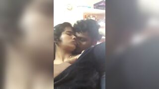 Women take great pleasure in pressing the boobs by holding them from behind.
 Indian Video