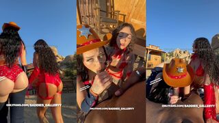 Auhneesh Nichole Outdoor Threesome Cowgirl With Yuli