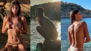 Anna Ralphs Exposed Nude Nipples at the Beach Onlyfans Video