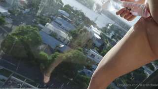 Scarletchase Glass Dildo Fuck on the Balcony Onlyfans Video