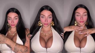 Stef Gordinha OnlyFans Leaked: Busty Tattooed Model in White Dress