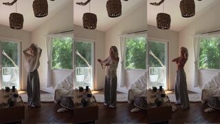 "Freyaannerayy Seductive Striptease in Sunlit Room"