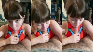 "Cute Onlyfans teen captain666 gives a deep blowjob"