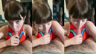 "Cute Onlyfans teen captain666 gives a deep blowjob"