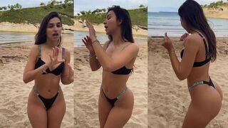 Hot Argentine Babe Shaking Her Juicy Ass On The Beach