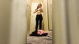 Super Cute Blondie Stripping and Touching Video