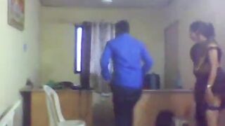 In the government office, the female officer lifted the saree and sat on the dick of the personal assistant.
 Indian Video Tape