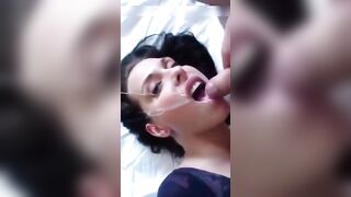 Big facial cumshot for woman