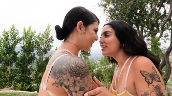 Gina Valentina & Vanessa Sky Tease Each Other With Butt Plugs In The Garden Pussy Munching Video