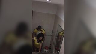 Couple is caught having porn in a public toilet by a stranger