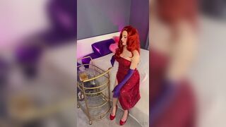 Amouranth Red Dress Cosplay Porn