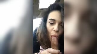 Gorgeous brunette he just met and she agrees to suck his cock in the car