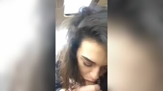 Gorgeous brunette he just met and she agrees to suck his cock in the car