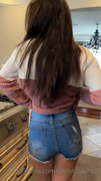 Christina Khalil Strips in Kitchen Onlyfans Tape