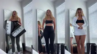 OnlyFans Kirstentoosweet Fit Babe Shows Her Toned Body In Sexy Outfits In Mirror Video