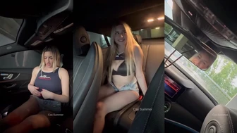 CsBlondeBombShell Rides Cock In A Parked Car