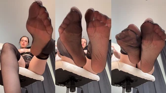 my feet in your face. First in nylon, then without