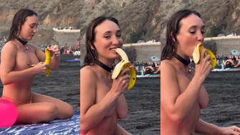 Classic way to tease guys on the beach