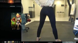 Dota 2 Streamer Bends Over Yoga Pose Boob Flash Upblouse