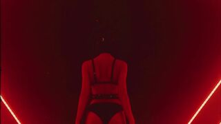 Rachel Cook Naught Black Cat In Red Neon Lights Onlyfans Leaked Tape