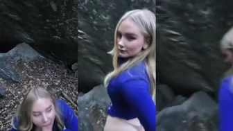 Anna Kopf Doggy Styles Against A Cave After Deepthroat POV Leak