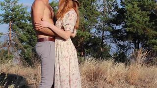 Horny amateur couple decide to have a quick fuck outside in the grass