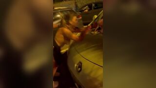 Gorgeous french couple caught fucking in the parking lot