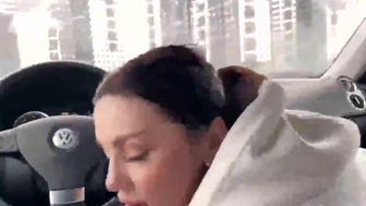 Hot blowjob in a parking lot