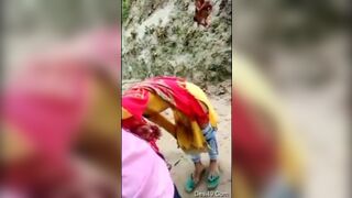 Video of village desi girl doing porn in the forest with Kalig
 Indian Video