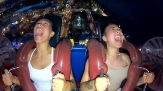 Girls Titties Pop Out On Rollercoaster Tape