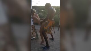 Sexy French milf banged by an african tribe man