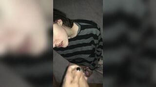 Hot cumshot all over goth girlfriend