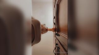 Emilytaylorx Sucking Dildo Stick To The Cabinet Upview Onlyfans Leaked Video