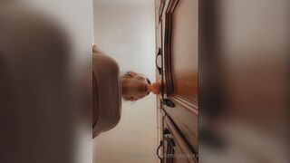 Emilytaylorx Sucking Dildo Stick To The Cabinet Upview Onlyfans Leaked Video