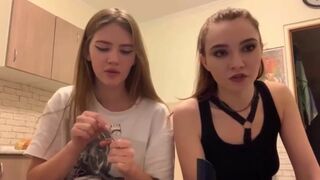 Gorgeous russian teens going naked for some cash on periscope