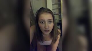 Gorgeous hot teen teasing in her underwear on periscope