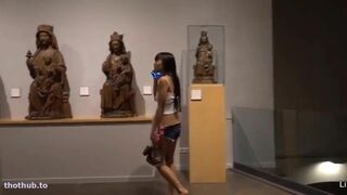 Littlesubgirl Fingering In Outdoor And Visit A Museum And Shows Her Tits Walk Exposing Her Body Video