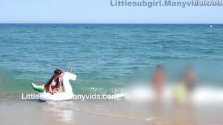 Littlesubgirl Cute Asian Baby Flash Her Boobs On The Beach To A Random Guy Video