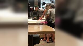 Blondy Whore Fucking In Public McDonalds While Wearing Clothes Quicky Video