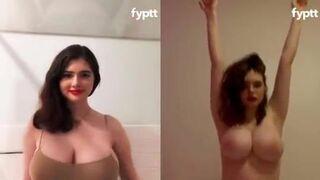 Gorgeous Curvy Babe With Huge Boobs Dancing and riding a Dildo Video