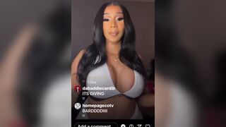 Cardi B Sexy Chick Shakes Her Boobs In Live Video