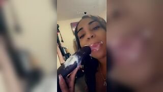 Nasty Ebony Babe Sucking A Creamy BBC Video