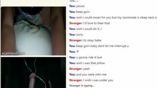 Super Hot Teen Whore Riding A Pillow Fingering Dirty Talks Strangers Having Fun On Omegle Video